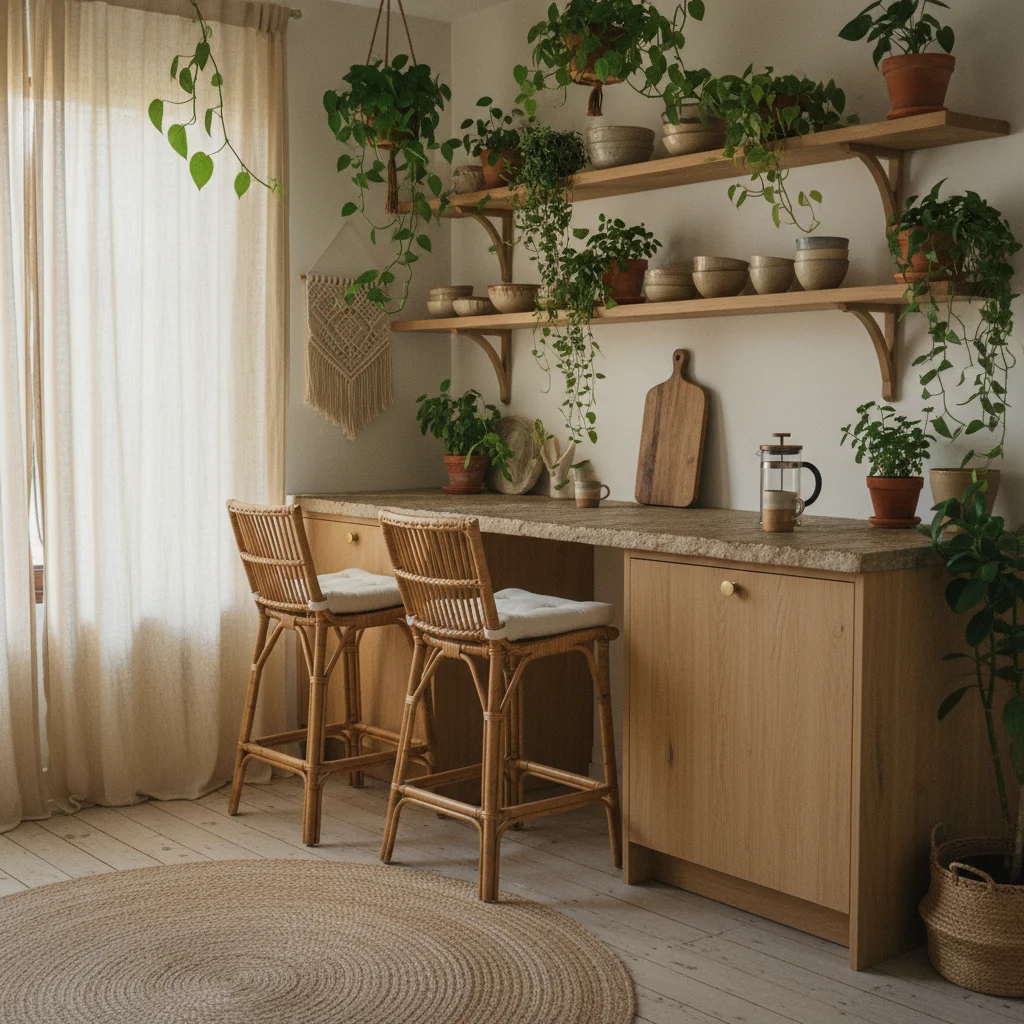 Ambiance bohème : la cuisine chaleureuse et naturelle